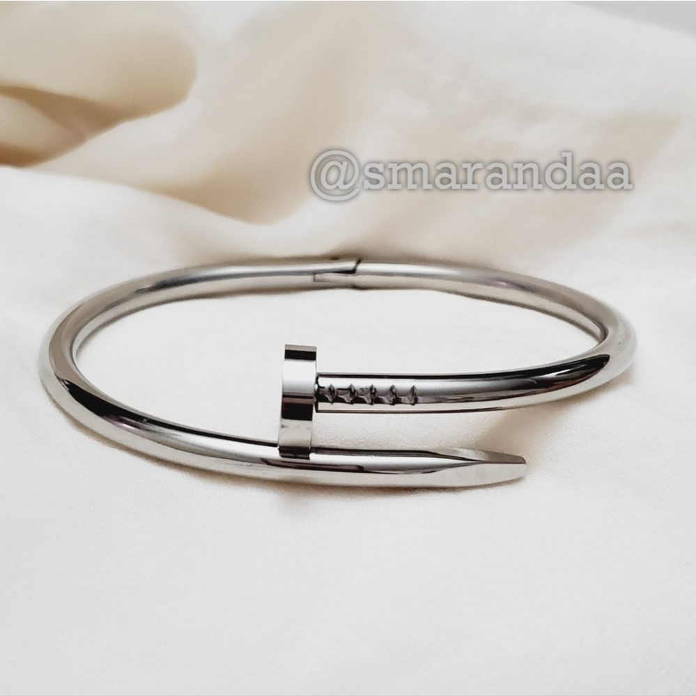 Nail Bracelet 18k Gold Silver Plated Bangle